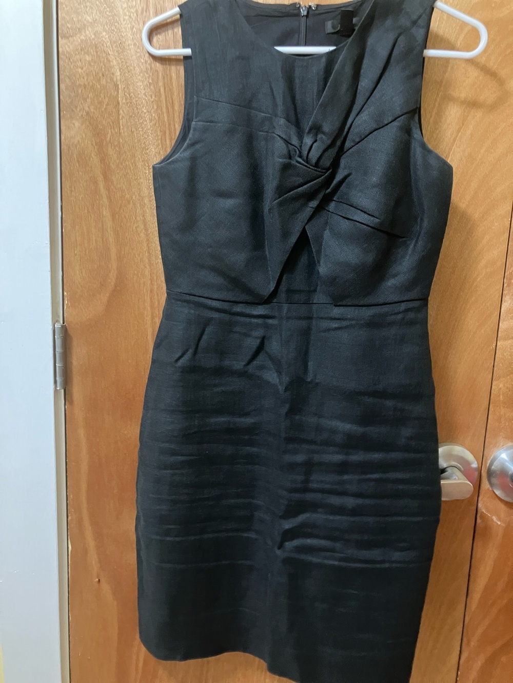 J. Crew Black Sleeveless Twist-Front Midi Dress